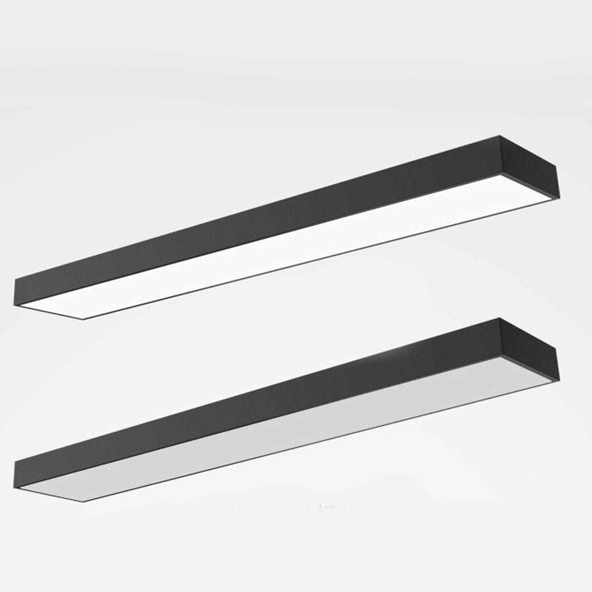 Hanglamp LED Rechthoek Zwart Aluminium Kantoor Vergaderzaal Woonkamer Lineaire Pendellamp Langwerpig Plafondlamp Modern Minimalistische Verlichting