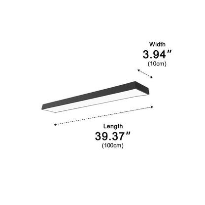 Hanglamp LED Rechthoek Zwart Aluminium Kantoor Vergaderzaal Woonkamer Lineaire Pendellamp Langwerpig Plafondlamp Modern Minimalistische Verlichting