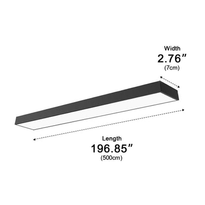 Hanglamp LED Rechthoek Zwart Aluminium Kantoor Vergaderzaal Woonkamer Lineaire Pendellamp Langwerpig Plafondlamp Modern Minimalistische Verlichting
