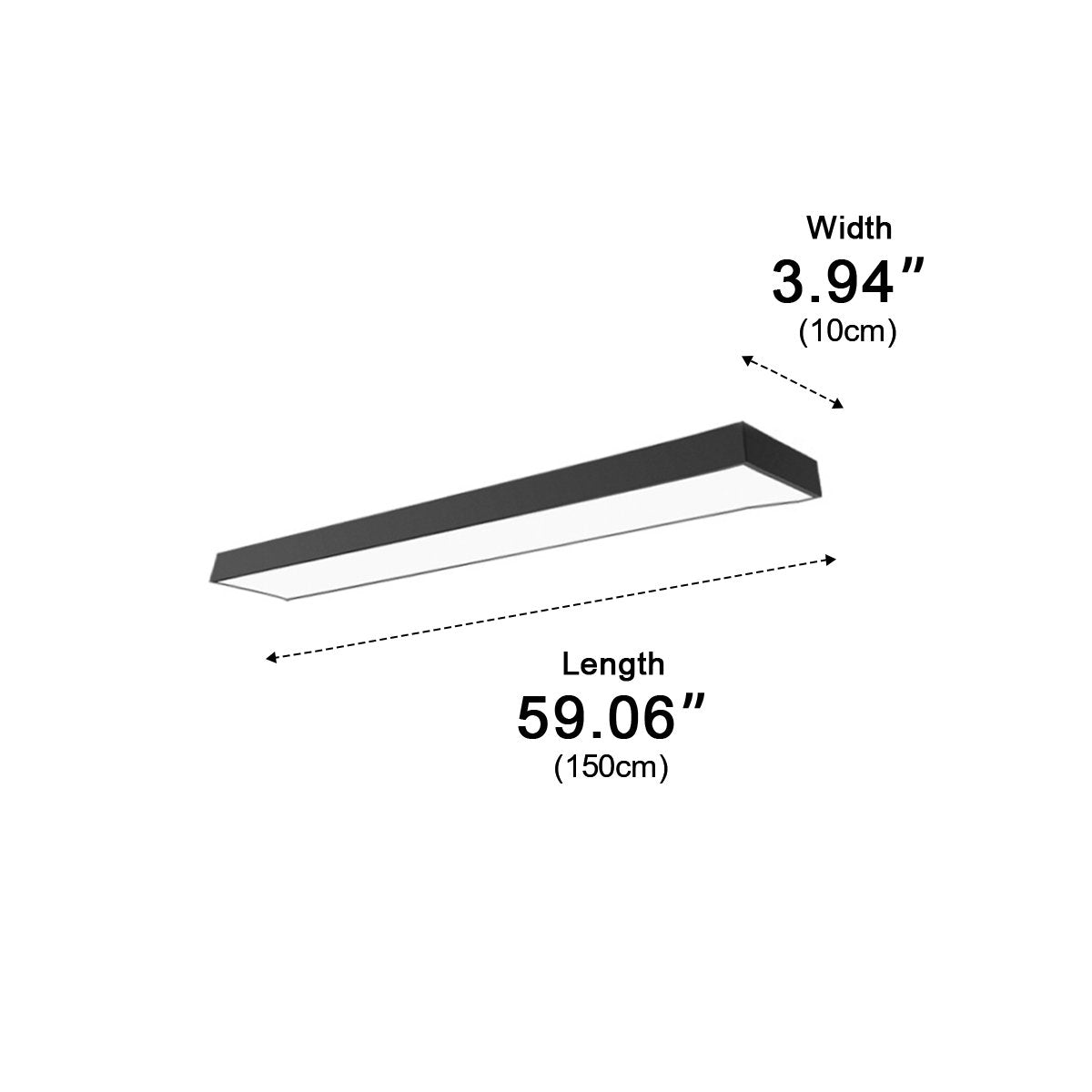 Hanglamp LED Rechthoek Zwart Aluminium Kantoor Vergaderzaal Woonkamer Lineaire Pendellamp Langwerpig Plafondlamp Modern Minimalistische Verlichting