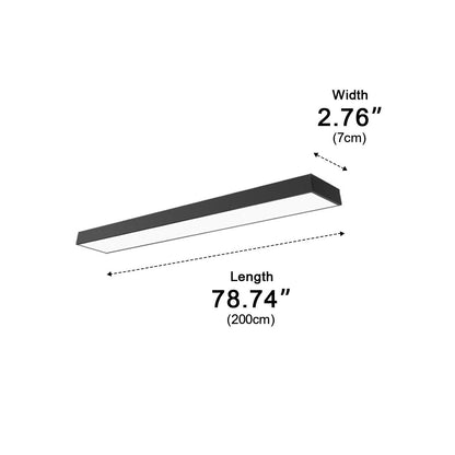 Hanglamp LED Rechthoek Zwart Aluminium Kantoor Vergaderzaal Woonkamer Lineaire Pendellamp Langwerpig Plafondlamp Modern Minimalistische Verlichting