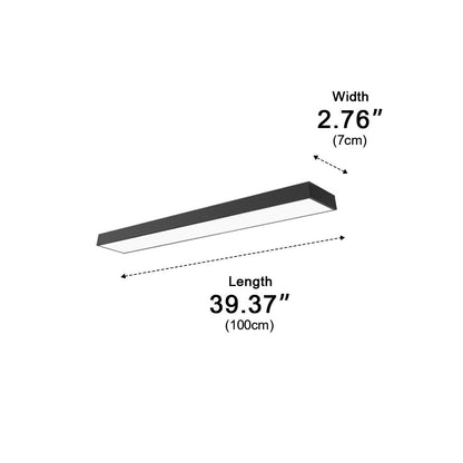 Hanglamp LED Rechthoek Zwart Aluminium Kantoor Vergaderzaal Woonkamer Lineaire Pendellamp Langwerpig Plafondlamp Modern Minimalistische Verlichting