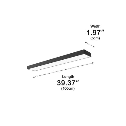 Hanglamp LED Rechthoek Zwart Aluminium Kantoor Vergaderzaal Woonkamer Lineaire Pendellamp Langwerpig Plafondlamp Modern Minimalistische Verlichting