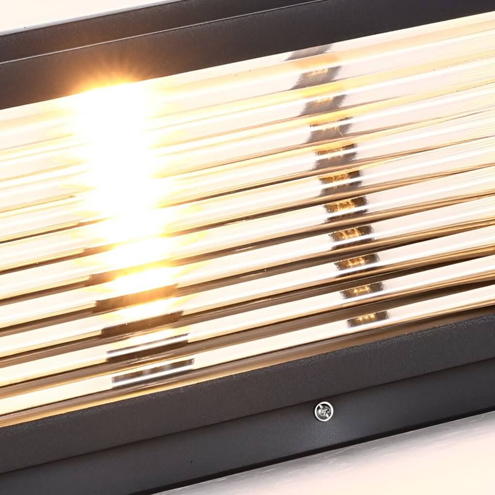 Vierkante Buiten Sokkel Lamp Met Geribbeld Glas En Aluminium Behuizing Voor Tuinpad En Oprit