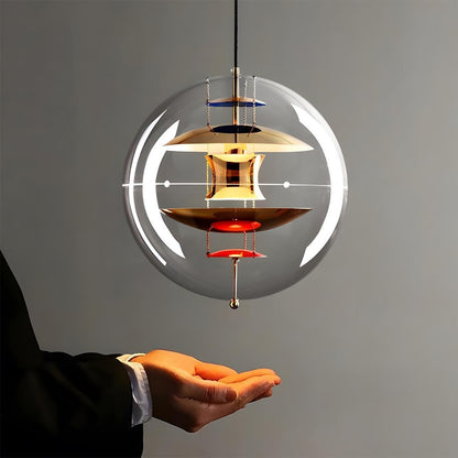 Hanglamp Bol Acryl Goud Transparant Woonkamer Eetkamer 7W LED Dimbaar Planeet Glazen Bol Lamp Keuken Bar Designlamp