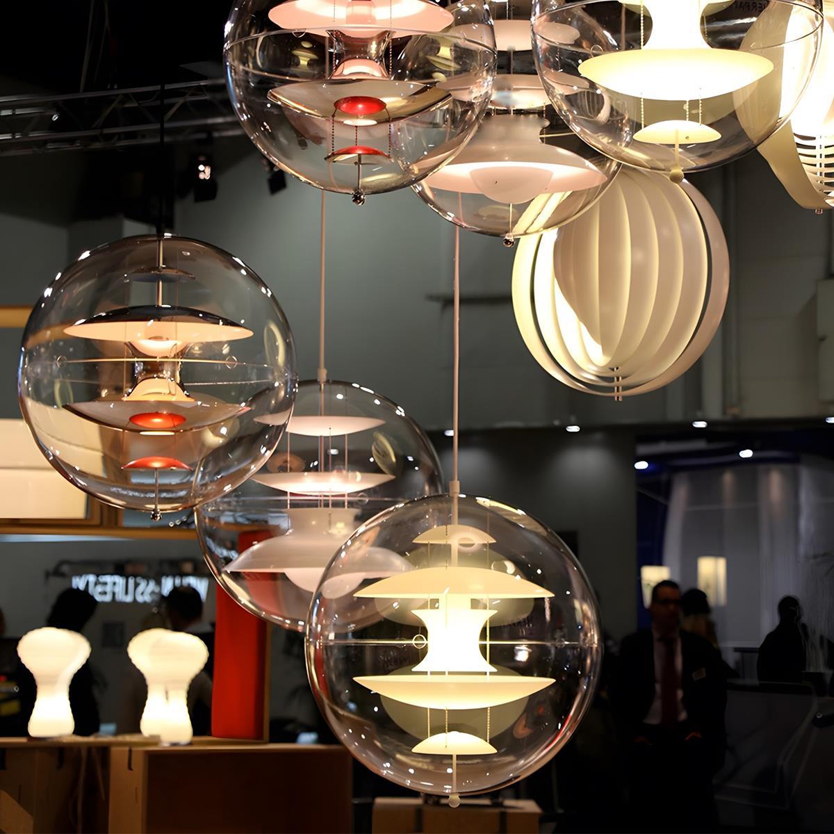 Hanglamp Bol Acryl Goud Transparant Woonkamer Eetkamer 7W LED Dimbaar Planeet Glazen Bol Lamp Keuken Bar Designlamp