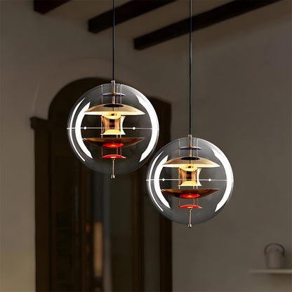 Hanglamp Bol Acryl Goud Transparant Woonkamer Eetkamer 7W LED Dimbaar Planeet Glazen Bol Lamp Keuken Bar Designlamp