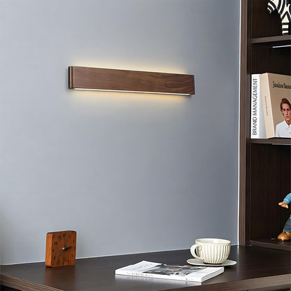 Wandlamp Hout Walnoot LED 6W Binnen Woonkamer Slaapkamer Rechthoek Dimbaar Wandverlichting Japandi Interieur Sfeerverlichting