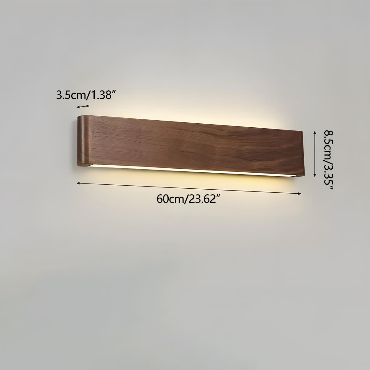 Wandlamp Hout Walnoot LED 6W Binnen Woonkamer Slaapkamer Rechthoek Dimbaar Wandverlichting Japandi Interieur Sfeerverlichting