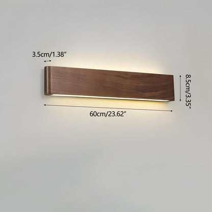 Wandlamp Hout Walnoot LED 6W Binnen Woonkamer Slaapkamer Rechthoek Dimbaar Wandverlichting Japandi Interieur Sfeerverlichting