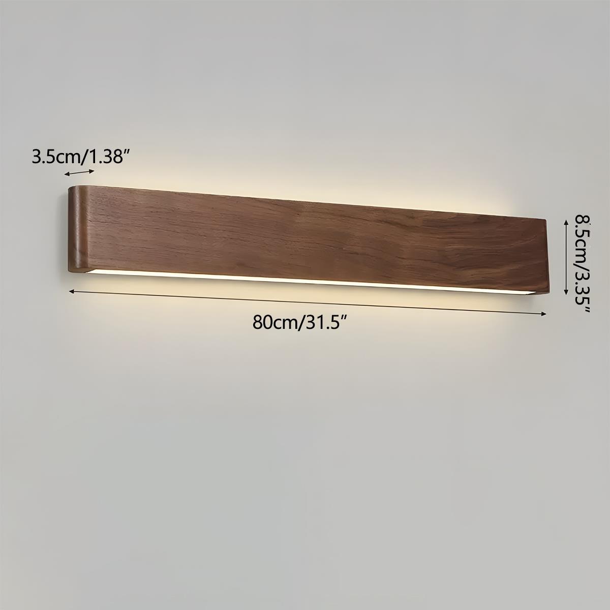 Wandlamp Hout Walnoot LED 6W Binnen Woonkamer Slaapkamer Rechthoek Dimbaar Wandverlichting Japandi Interieur Sfeerverlichting