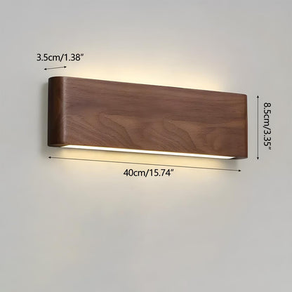 Wandlamp Hout Walnoot LED 6W Binnen Woonkamer Slaapkamer Rechthoek Dimbaar Wandverlichting Japandi Interieur Sfeerverlichting
