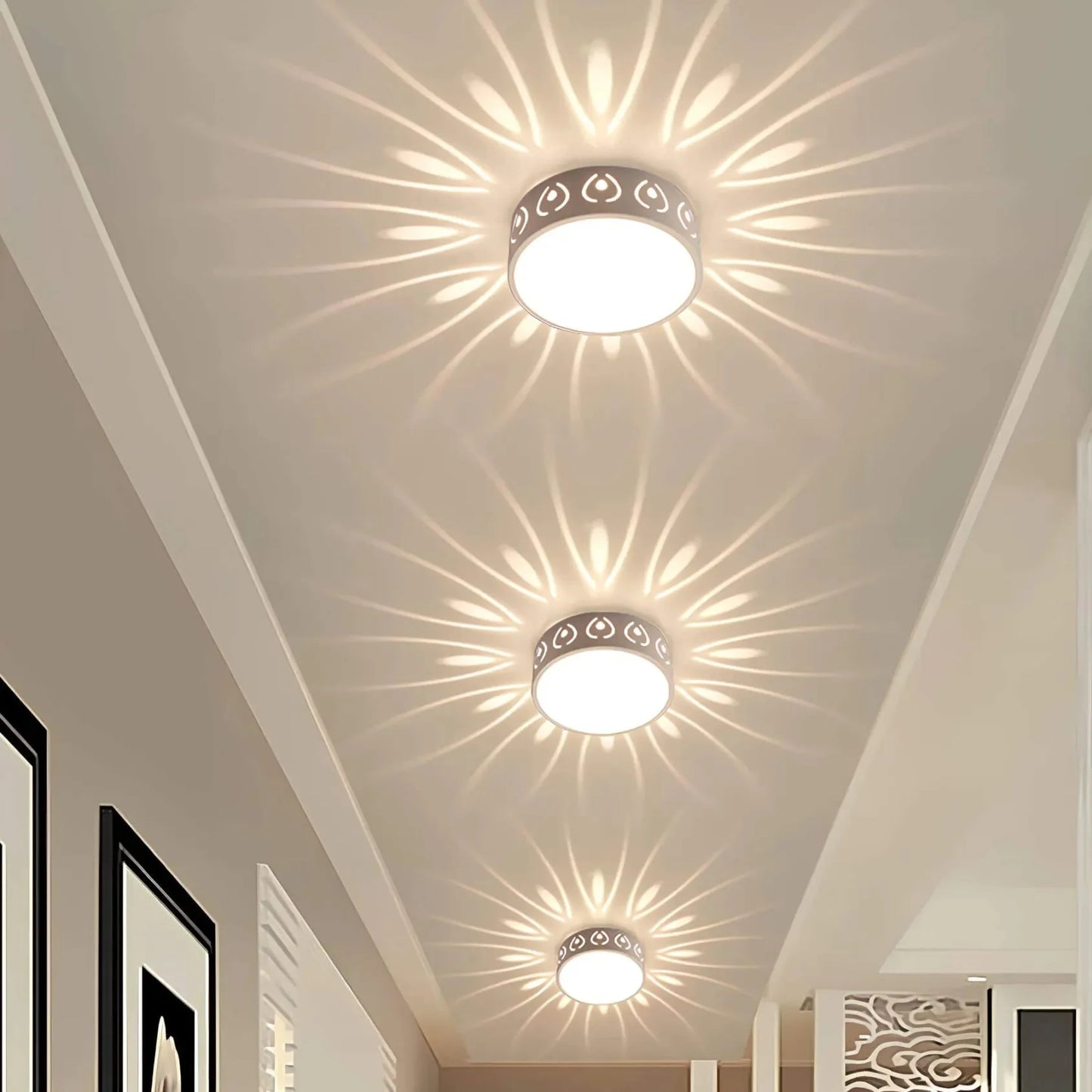LED Plafondlamp Kristal Acryl Warm Wit Koud Wit Gang Hal Balkon Decoratief Stralend Lichtpatroon Opbouw Plafonnière