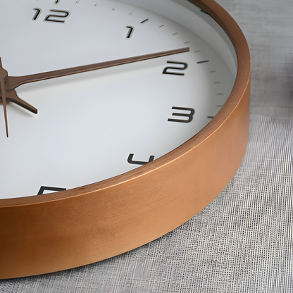 Moderne ronde houten wandklok met stilzwijgend uurwerk voor woonkamer, keuken en slaapkamer