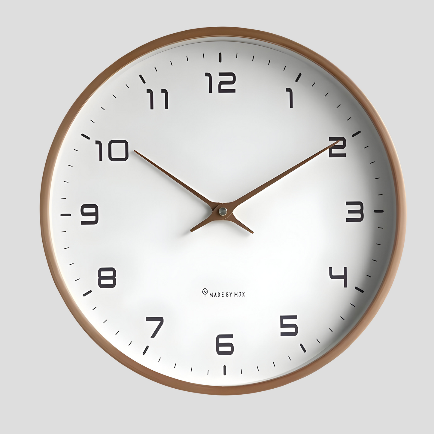 Moderne ronde houten wandklok met stilzwijgend uurwerk voor woonkamer, keuken en slaapkamer