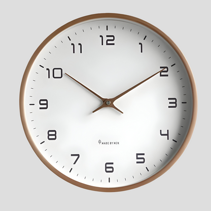 Moderne ronde houten wandklok met stilzwijgend uurwerk voor woonkamer, keuken en slaapkamer