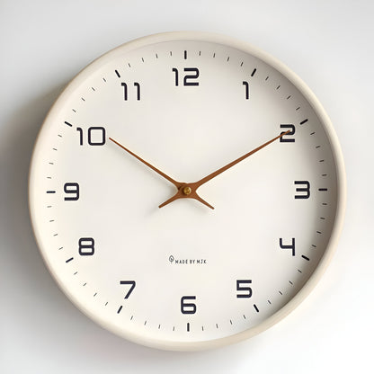 Moderne ronde houten wandklok met stilzwijgend uurwerk voor woonkamer, keuken en slaapkamer