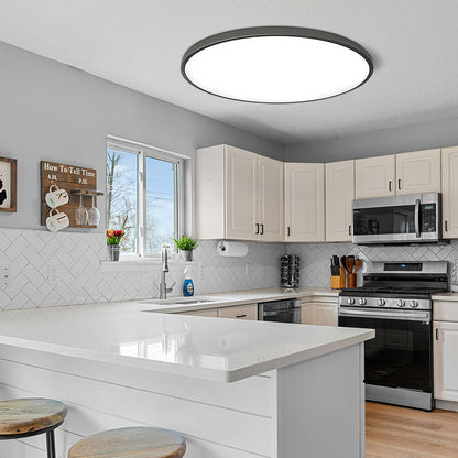 Ronde Plafondlamp Vlak Design LED Acryl Zwart Wit Goud Zilver Moderne Plafondverlichting Energiebesparend Woonkamer Slaapkamer