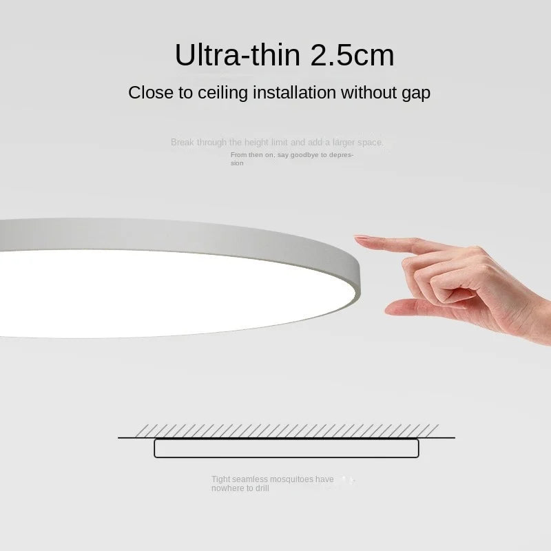 Ronde Plafondlamp Vlak Design LED Acryl Zwart Wit Goud Zilver Moderne Plafondverlichting Energiebesparend Woonkamer Slaapkamer