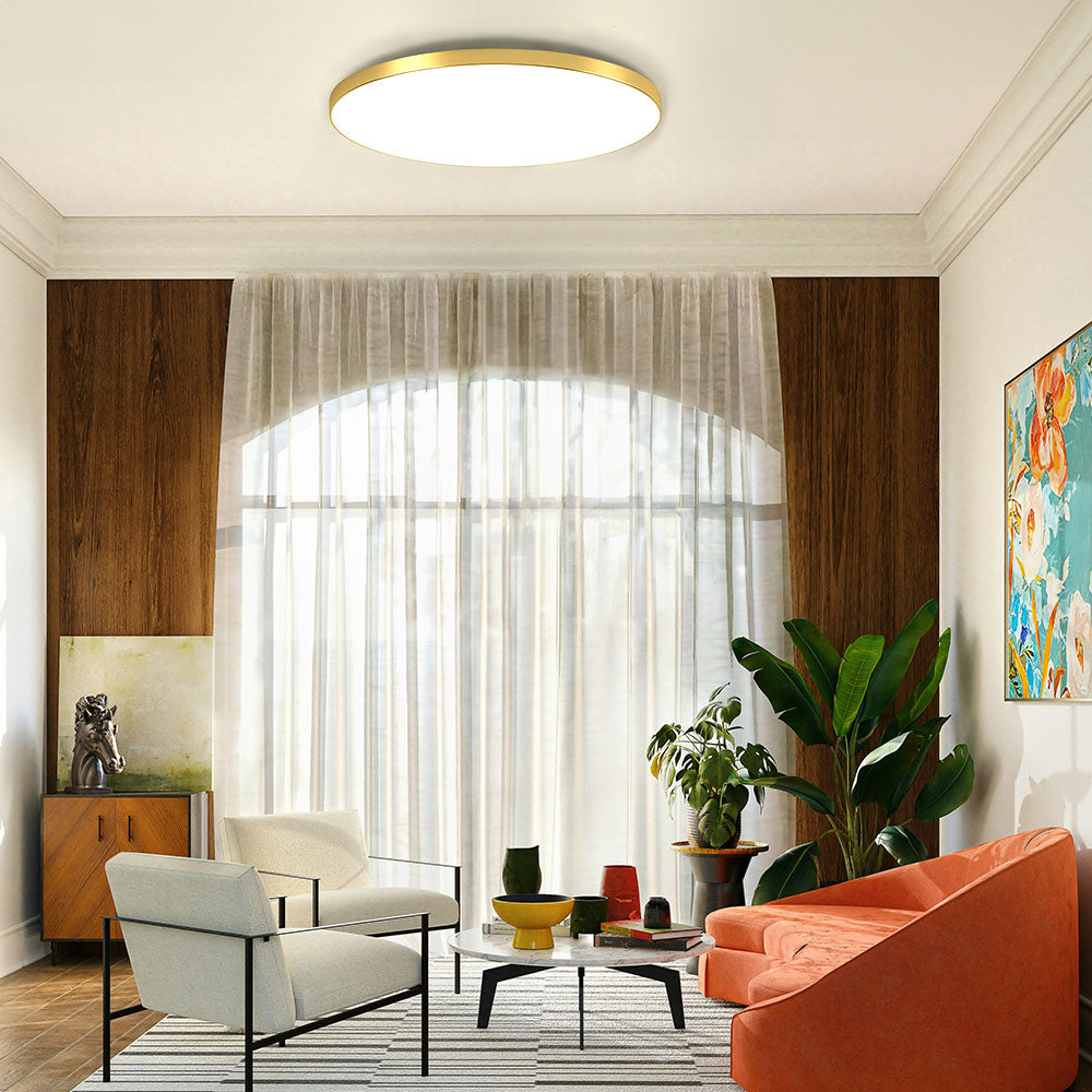 Ronde Plafondlamp Vlak Design LED Acryl Zwart Wit Goud Zilver Moderne Plafondverlichting Energiebesparend Woonkamer Slaapkamer
