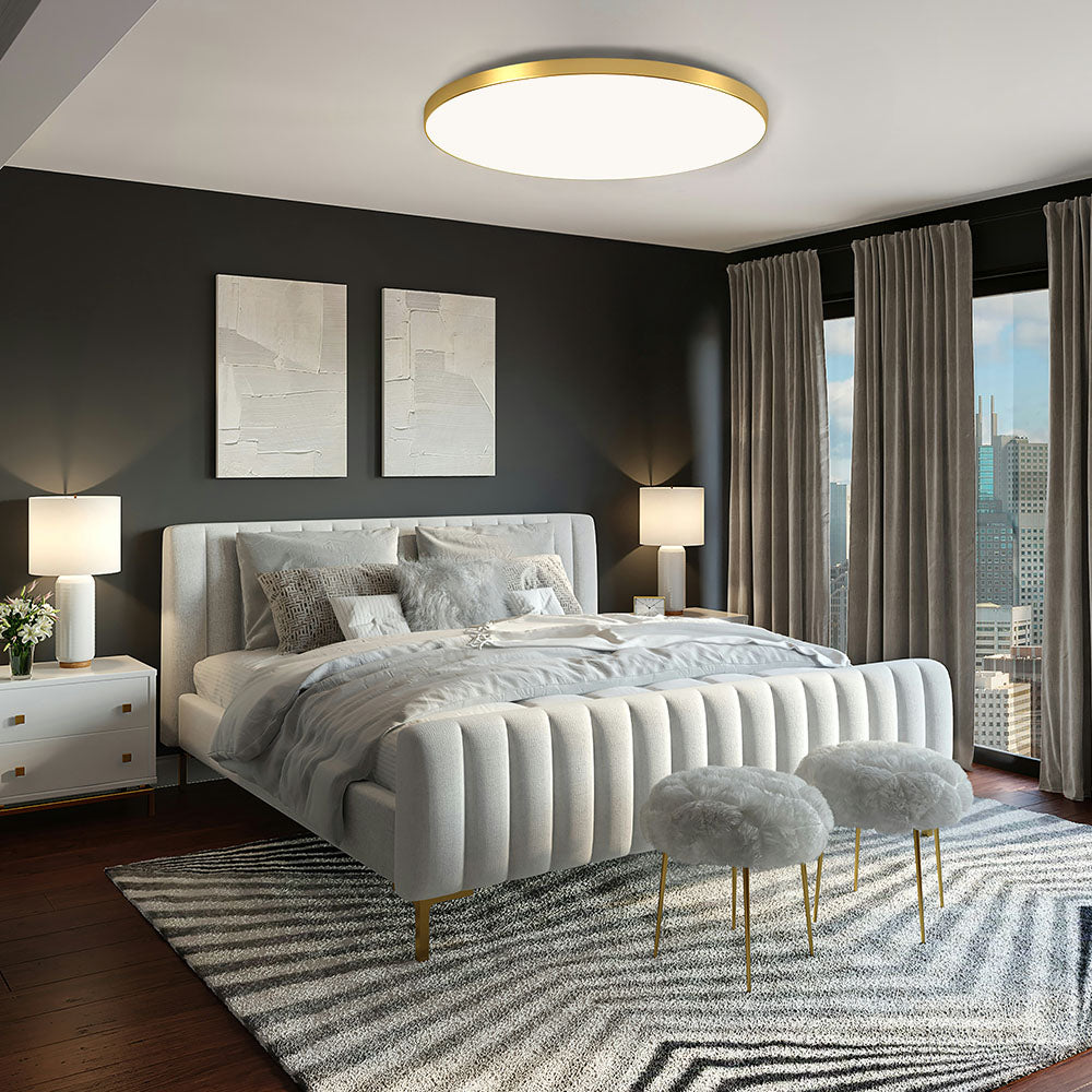 Ronde Plafondlamp Vlak Design LED Acryl Zwart Wit Goud Zilver Moderne Plafondverlichting Energiebesparend Woonkamer Slaapkamer