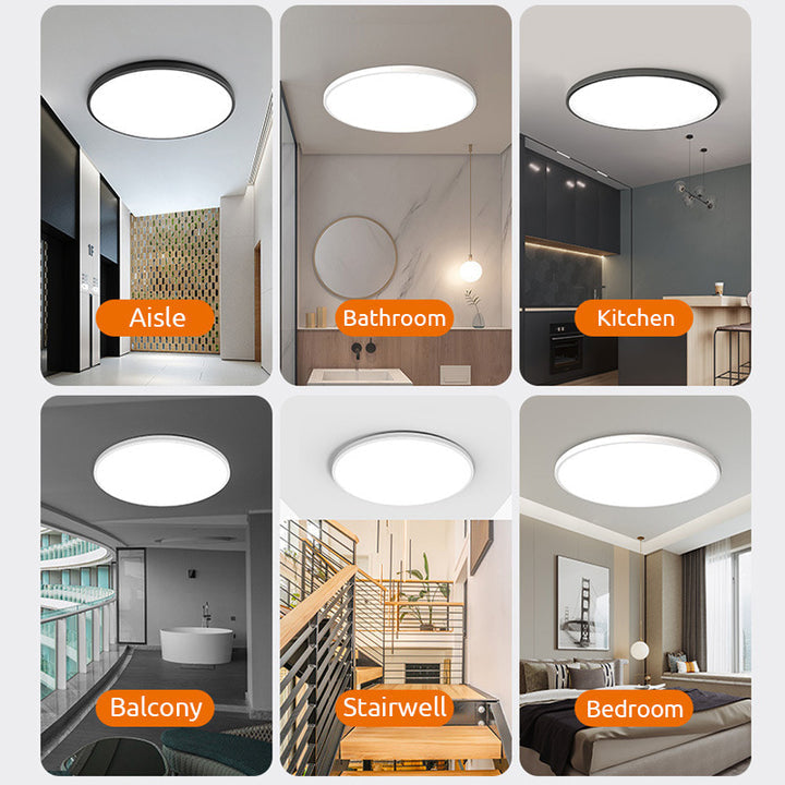 Ronde Plafondlamp Vlak Design LED Acryl Zwart Wit Goud Zilver Moderne Plafondverlichting Energiebesparend Woonkamer Slaapkamer