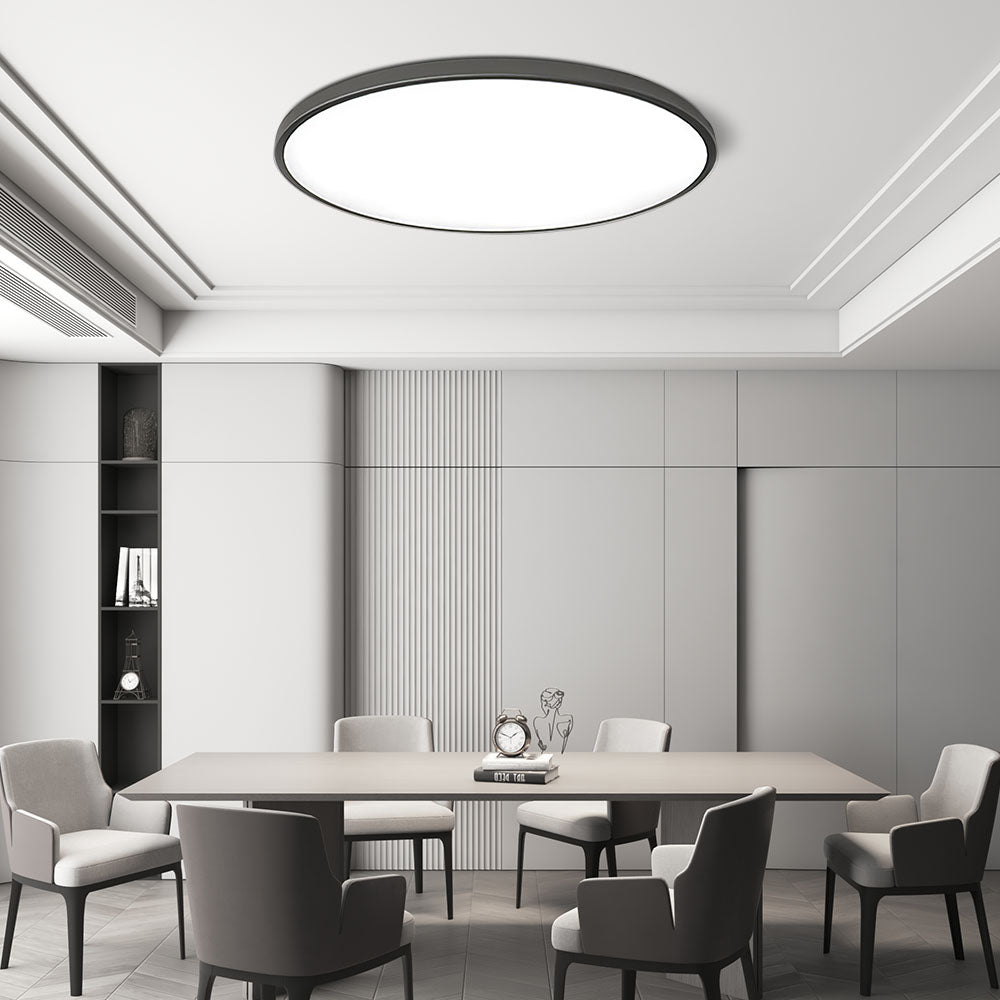 Ronde Plafondlamp Vlak Design LED Acryl Zwart Wit Goud Zilver Moderne Plafondverlichting Energiebesparend Woonkamer Slaapkamer