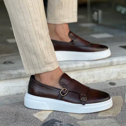 Leren Loafers Mannen Modern Gesp Design - StudioMarella