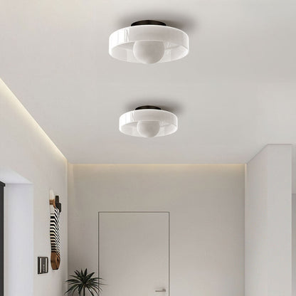 Plafonnière Glas Schijf Mat ∅25 en ∅35 cm Wit Groen Geel G9 Metaal Woonkamer Overloop
