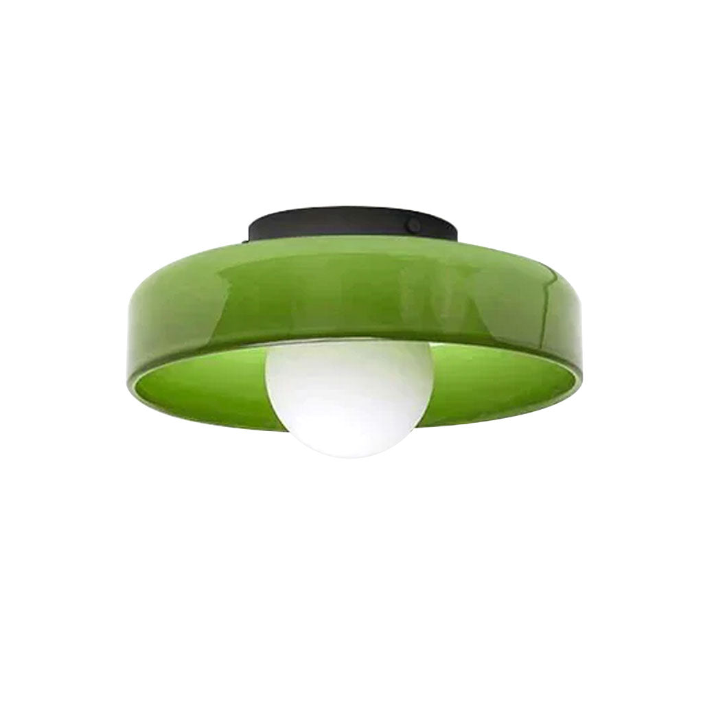 Plafonnière Glas Schijf Mat ∅25 en ∅35 cm Wit Groen Geel G9 Metaal Woonkamer Overloop