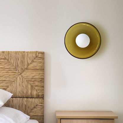 Plafonnière Glas Schijf Mat ∅25 en ∅35 cm Wit Groen Geel G9 Metaal Woonkamer Overloop