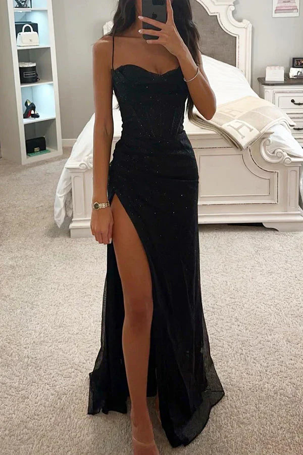 Glanzende Jurk met Glitter en Luxe Detail