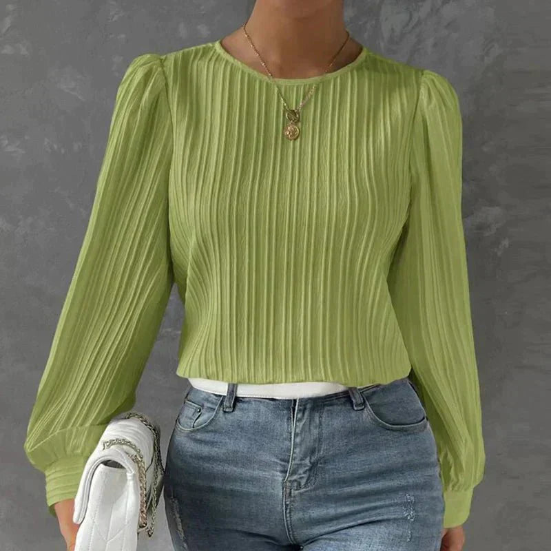 Dames Blouse met Structuur en Verticale Strepen