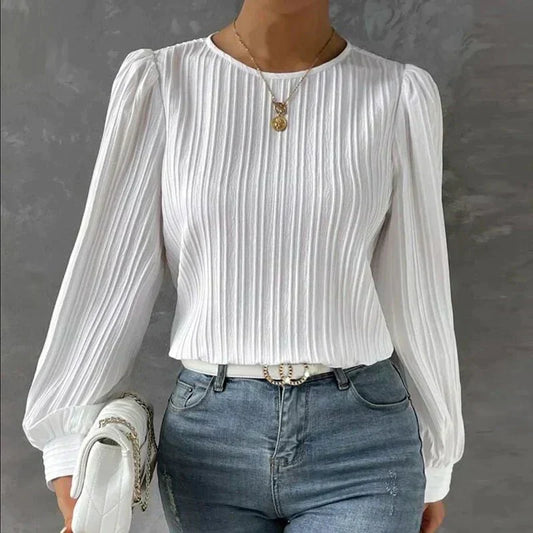 Dames Blouse met Structuur en Verticale Strepen - StudioMarella