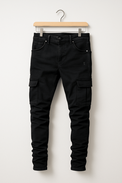 Heren Stretch Cargo Jeans Slim Fit Meerdere Zakken