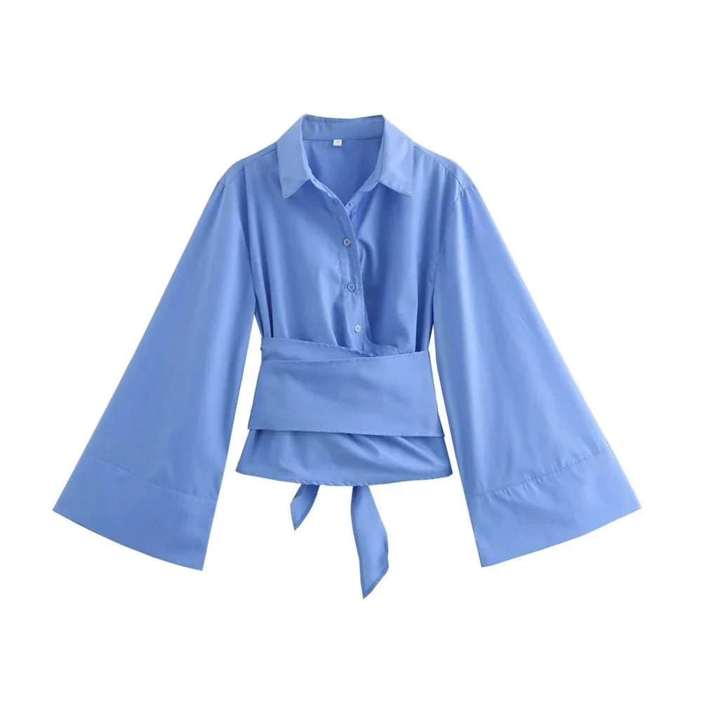 Vrouwelijke Kimono Blouse met Brede Ceintuur