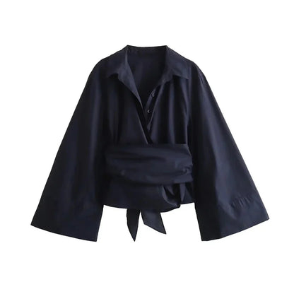 Vrouwelijke Kimono Blouse met Brede Ceintuur