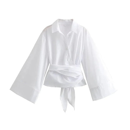 Vrouwelijke Kimono Blouse met Brede Ceintuur