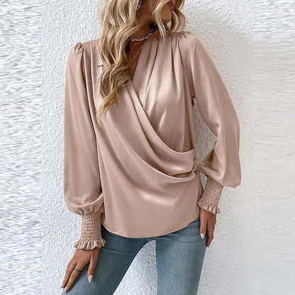 Dames Blouse Lange Mouwen Gerimpeld Klassiek