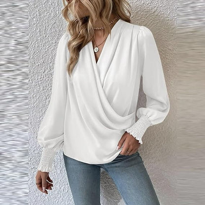 Dames Blouse Lange Mouwen Gerimpeld Klassiek