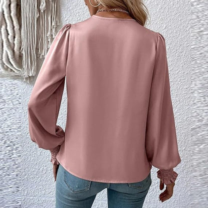 Dames Blouse Lange Mouwen Gerimpeld Klassiek