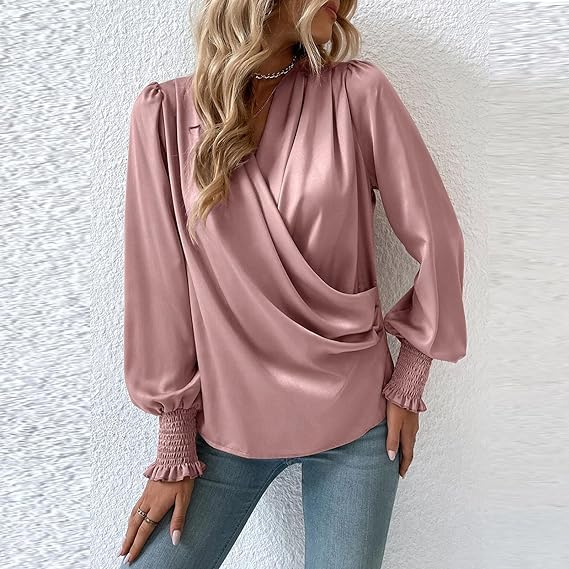 Dames Blouse Lange Mouwen Gerimpeld Klassiek