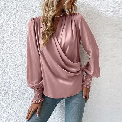 Dames Blouse Lange Mouwen Gerimpeld Klassiek