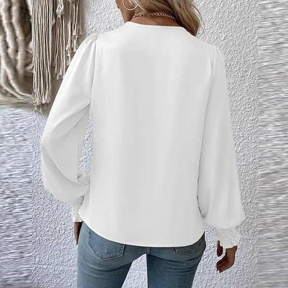 Dames Blouse Lange Mouwen Gerimpeld Klassiek