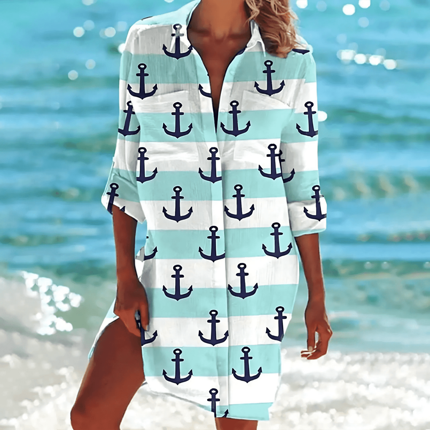 Vrouwelijke Bedrukte Bloes V-Neck Mooi Design