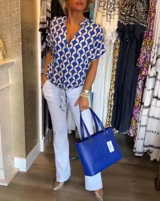Dames Blouse Luchtige Print Vrouwelijke Zomerstijl