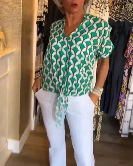 Dames Blouse Luchtige Print Vrouwelijke Zomerstijl