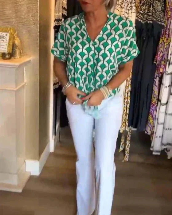 Dames Blouse Luchtige Print Vrouwelijke Zomerstijl