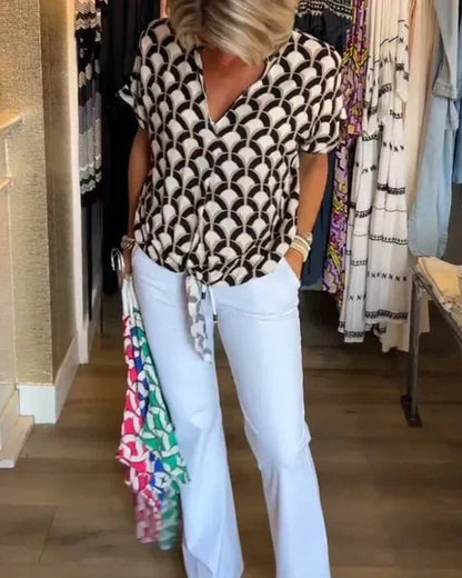 Dames Blouse Luchtige Print Vrouwelijke Zomerstijl