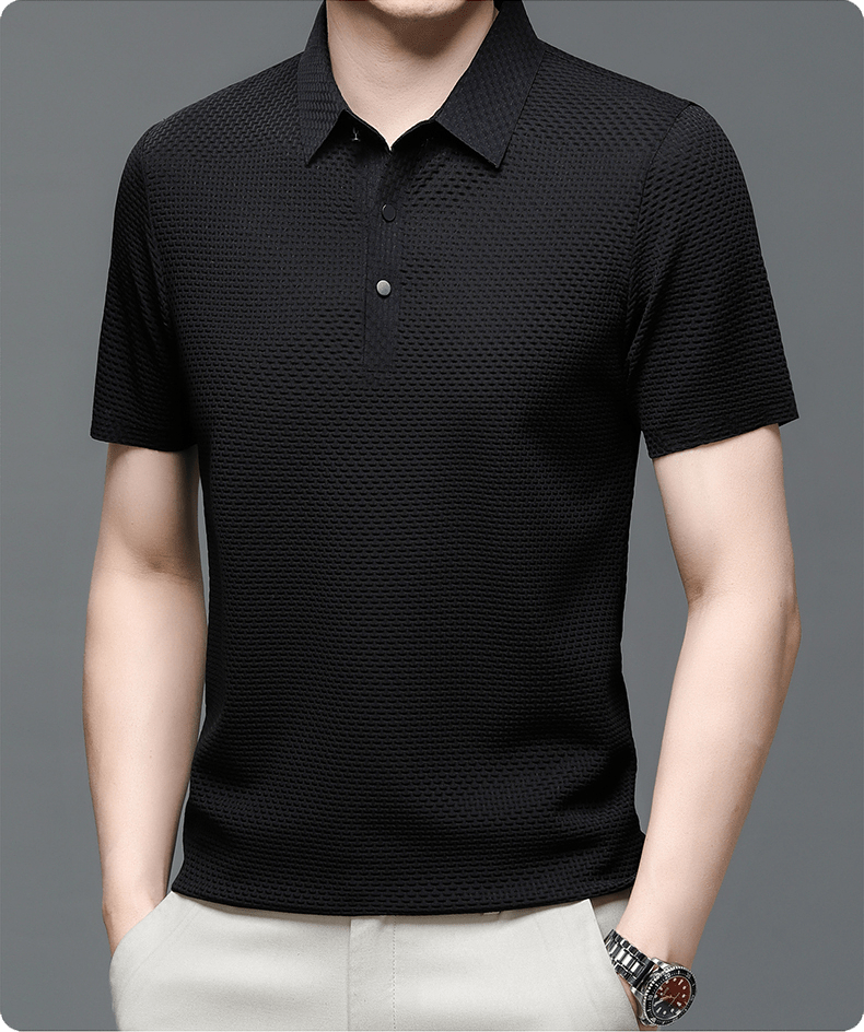 Mannen Polo Shirt Structuur en Comfortabele Pasvorm